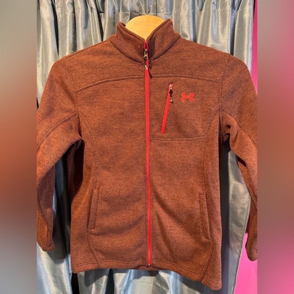 Under Armour Full Zip  Cold Gear Loose Fit Men's XXL Maroon Heavyweight Outdoor
